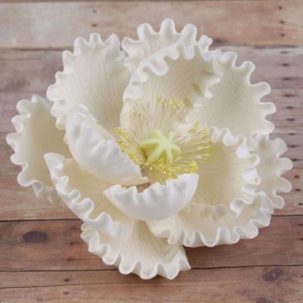 White Peony Sugar Flower Cake Topper for Decorating Cakes